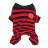 Striped Dog Pajamas 4 Legged Lightweight Soft Comfortable Fashionable Red Blue Striped Dog Clothes