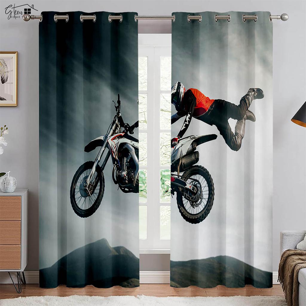 3D-печать Крутые шторы с изображением мотоцикла Ретро Мотоцикл Индустриальный стиль Спальня Гостиная Балкон Автомобильная линия Декоративные шторы