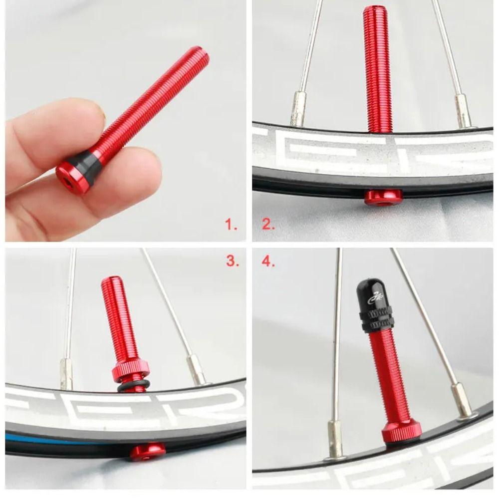 1/8Pcs with Wrench Cap Bicycle Valve Set Aluminum Zinc Zinc Alloy Tubeless Tire Valve  Bicycle Accessories