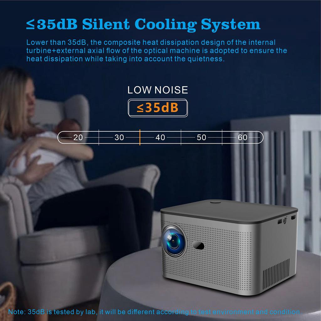 HY350 с Android 11.0 Портативный проектор HD 350 люмен с жестким разрешением 4K Поддержка AV1