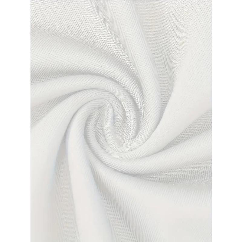 Европейские размеры Мужская футболка с принтом - Черно-белый контрастный принт, Обычный крой, Круглый вырез, Короткий рукав, Повседневная уличная футболка