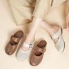 Slippers Women Slip-on Shoes Genuine Leather Outside Slides Handmade Flat Sandals