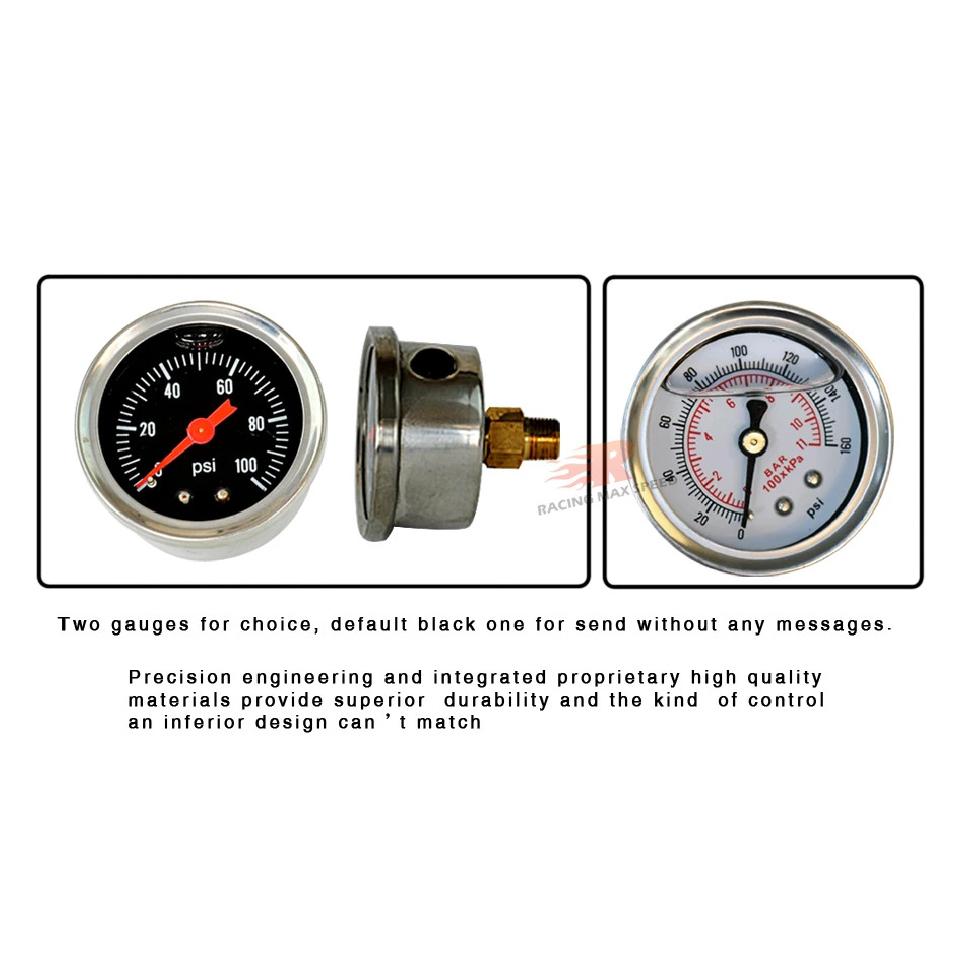 Universal Adjustable Fuel Pressure Regulator Oil 160psi 100psi Gauge AN6 AN 6 Fuel Pressure Regulator kit Fitting End colourful
