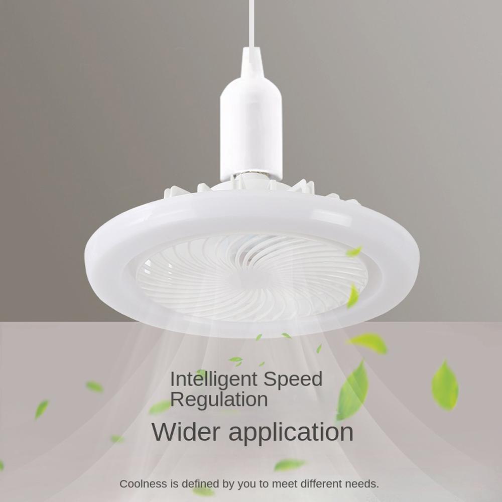 Потолочный вентилятор 30 Вт с осветительной лампой E27, основание преобразователя с дистанционным управлением для спальни, гостиной, бесшумный AC 85-265 В