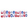 24Pcs Star Striped UV Nail Tips Resin False Nails for Party and Holiday Use