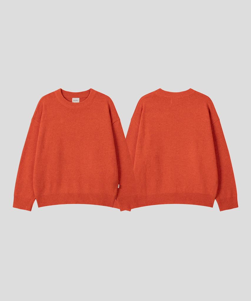 BLACK MOMENT Nature Lambswool Crew Knit [Orange]