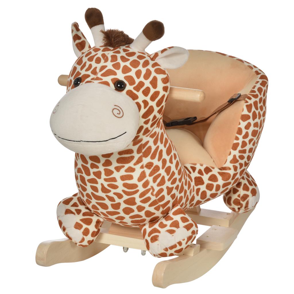 Children Kids Rocking Horse Toys Giraffe Seat Belt Toddlers Baby Toy Gift