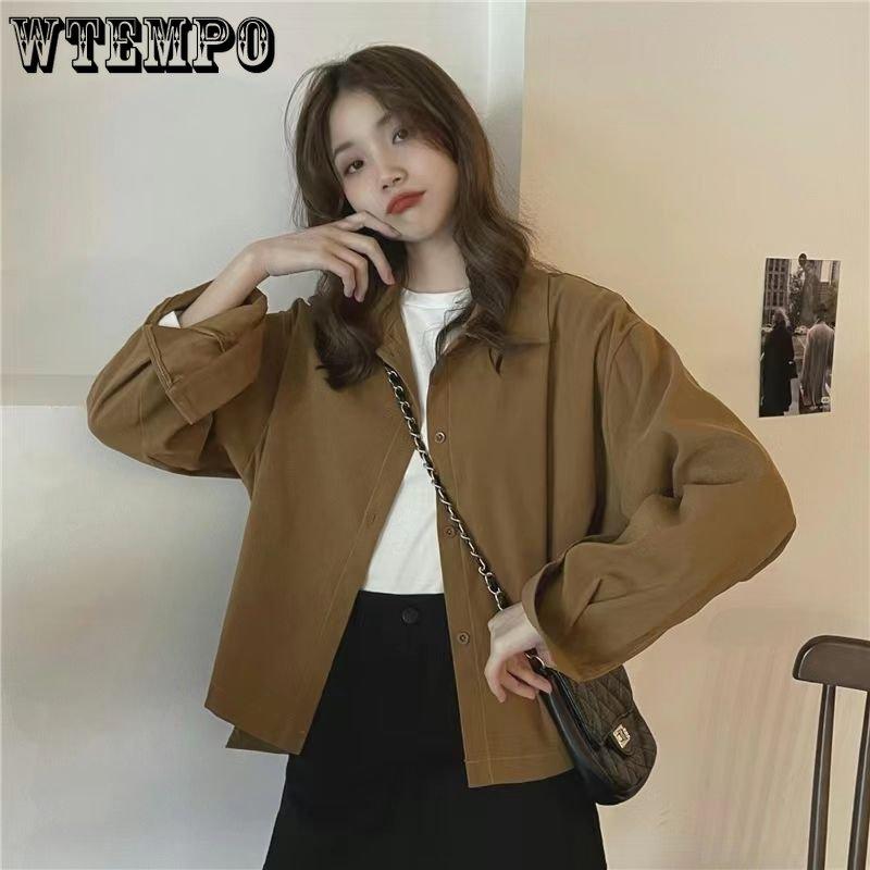 Куртка-рубашка в стиле ретро в Гонконге, осенние женские топы с длинными рукавами и французским дизайном, нишевые короткие топы