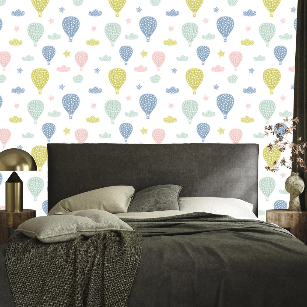Colorful balloons and clouds wallpaper for living room and bedroom 50x1000