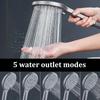 5-speed Universal Multi-function Bathroom Handheld Shower Set Booster Large Panel Strong Water Shower Head Filter