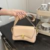 Fashion Personality Casual Versatile Small Square Bag Women's Solid Color High-end Temperament Foreign Style Niche Wide Shoulder Strap Messenger Bag