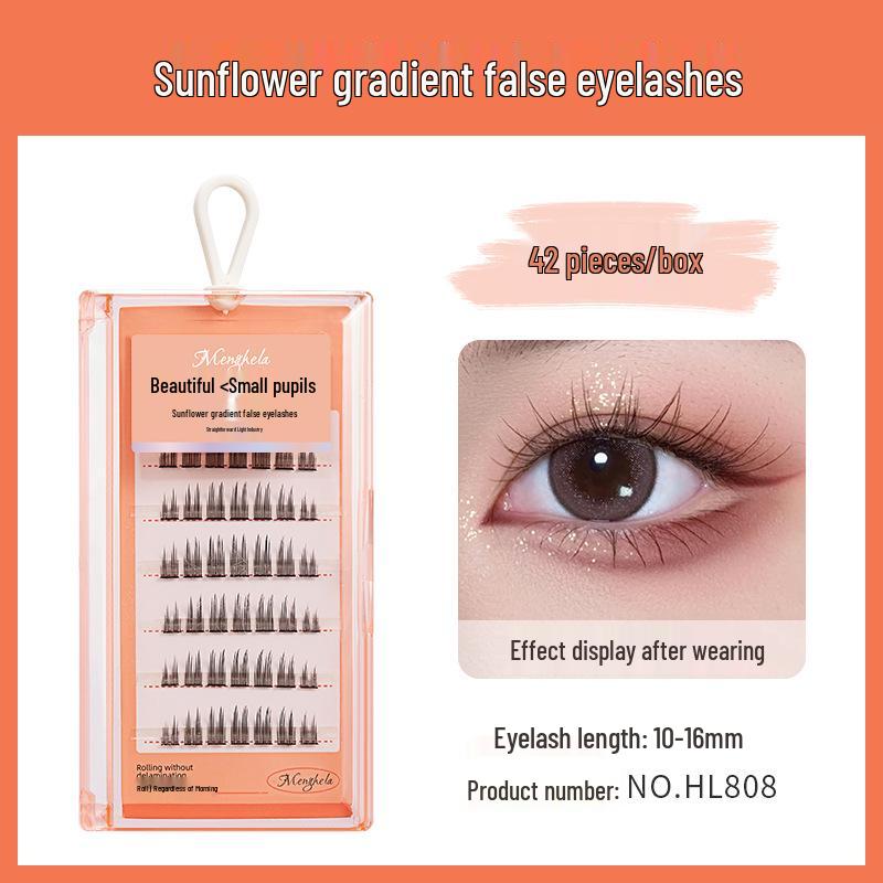 Накладные ресницы Menghela Big Eye Natural Curled - Тонкая ножка, отдельные пучки для удлинения