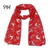 Cozy Holiday Gift for Women Christmas Theme Scarf Women, Glitter Sparkly Foil Reindeer Winter Print Scarves, Lightweight Soft Shawl Wrap Fall
