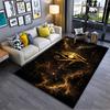 Area Rug, Eye of Horus Gold Glowing Sacred Geometry Nebula Egyptian Print, Living Room Decor, Non-Slip Mat