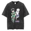 2026 Hot Sale HUNTER×HUNTER T Shirt Kurapika Manga Tshirt Men Women Hip Hop Washed Cotton T-shirt Clothing Summer Short Sleeve Tees Streetwear Top