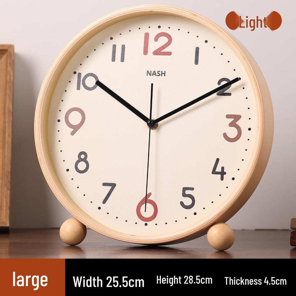 2026 Simple Retro Solid Wood Mantel Clock - High-End Tabletop Ornament for Living Room