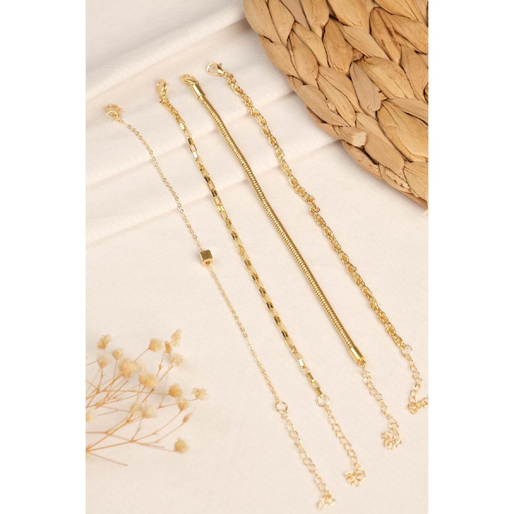 Женский позолоченный однотонный браслет