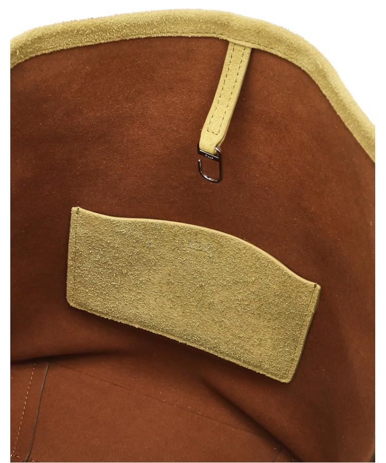 Athe Vanessabruno [Panier] Olive Suede Panier Bucket Bag L Aaba5F202K1