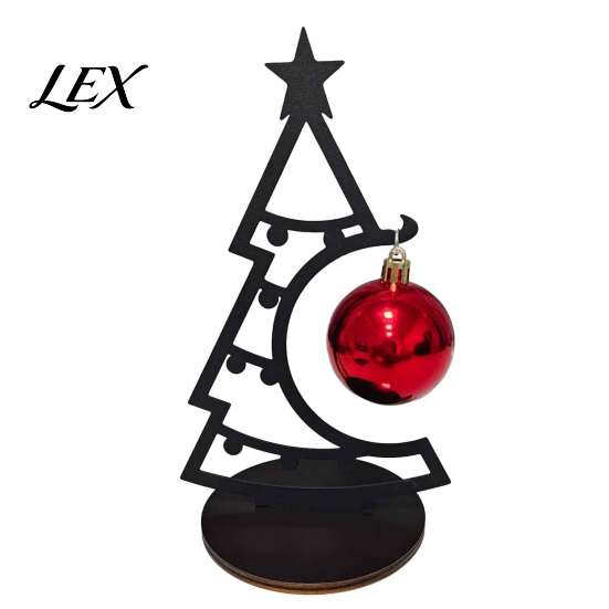 Exquisite Xmas Souvenir for Friends Christmas Tree Table Decoration, Metal Line Art Holiday Sculpture with Desktop Decorations Home Red Ball Ornament