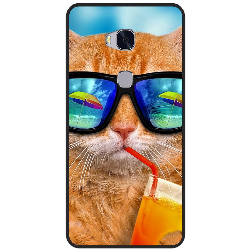 Чехол для Huawei Honor 5X ТПУ Мягкие Мультяшные Задние Чехлы Для Huawei GR5 2016 Чехол Силиконовый Honor 5 X KIW KII L21 L22 Honor5x