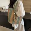 Leisure Straw Crochet Bag Beach Women's Handbags Trendy Striped Shoulder Bag  Travel