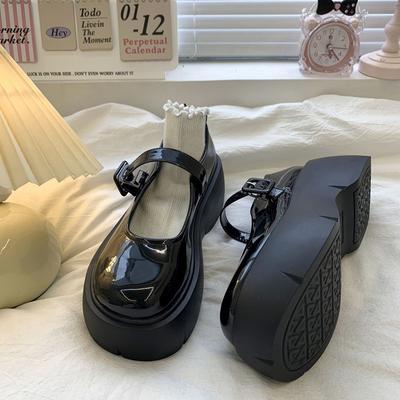 Ретро британские туфли на одинарной подошве «маффин», короткие, Le на толстой подошве, на платформе, Мэри Джейн, маленькие кожаные туфли, женские, новые модели осени 2025 года