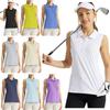 Женская быстросохнущая рубашка для гольфа без рукавов - XS-XXL отложной воротник на пуговицах майка для тенниса тренировок атлетики