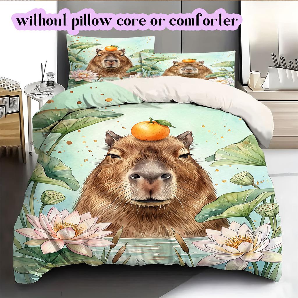 Watercolor animal painting Pattern Bedding,Quilt Set Quilt Cover Pillowcase Home Birthday Gift (1*duvet cover+2*pillowcase,without core)