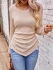 New Women’s Fashion Long Sleeves Blouse Soft Comfy Slim Undershirts V-Neck Knitting Irregular Pullover Sweaters