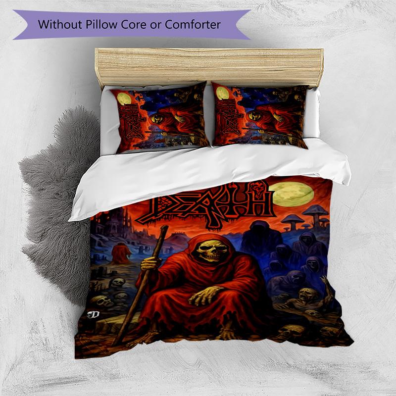 Death 3pcs Bedding Set Duvet Cover Closure Includes 1 Duvet Cover & 2 Pillowcases for All Seasons Bedroom Home Dorm Decor