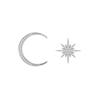 Women's Retro Fashion Star Moon Earrings Asymmetrical Rhinestone Earrings