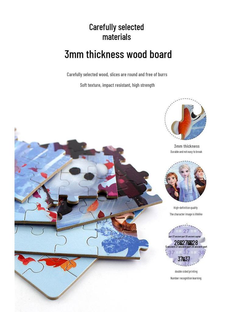 Disney Frozen Elsa Wooden Jigsaw Puzzle for Kids - 100 or 200 Pieces, Ages 4-10