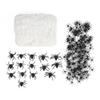 200g Halloween Spider Webs Stretch Cobwebs with 215 Plastic Spiders for Halloween Haunted House