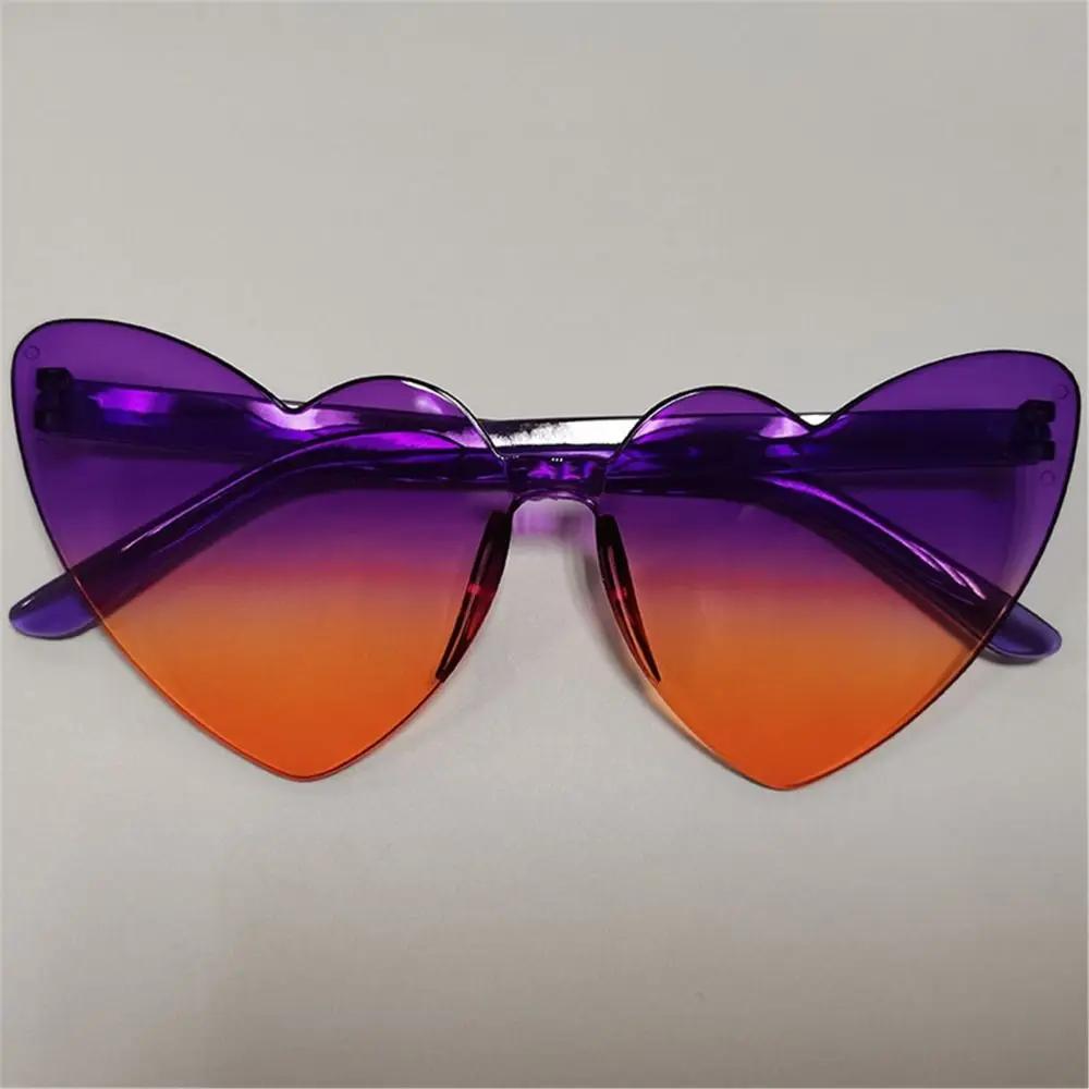 UV Protection Lightweight Comfortable Durable High Quality Multi Colored Lenses Female Male Sun Glasses Heart-shaped