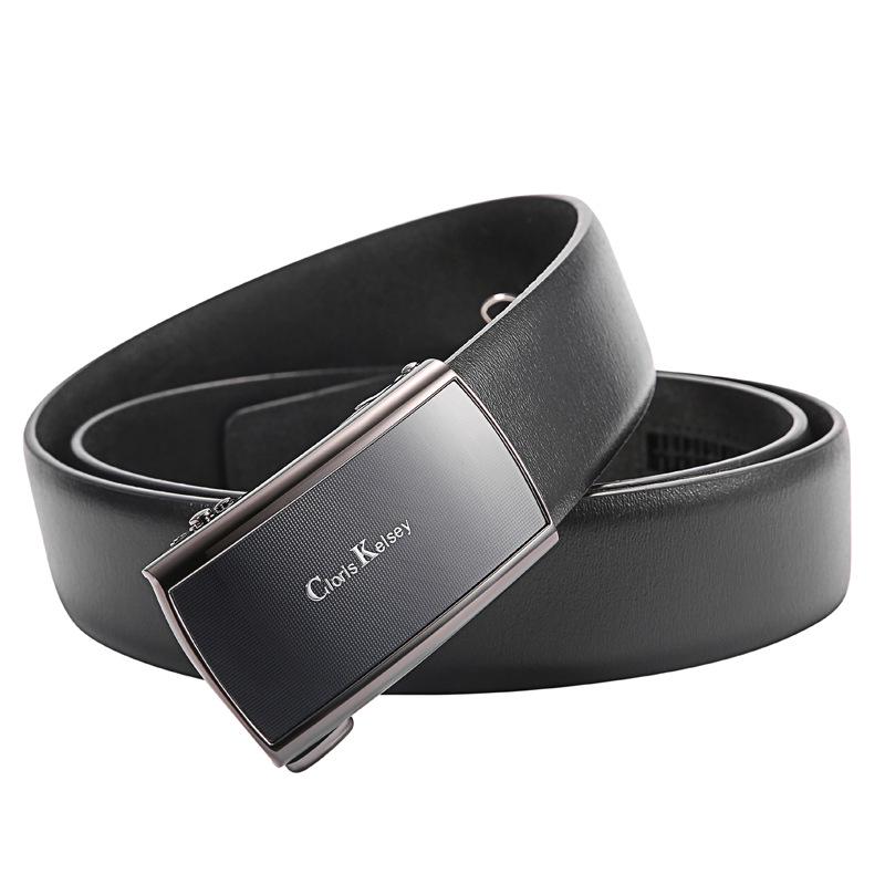 Men's Genuine Leather Crocodile Pattern Automatic Buckle Belt