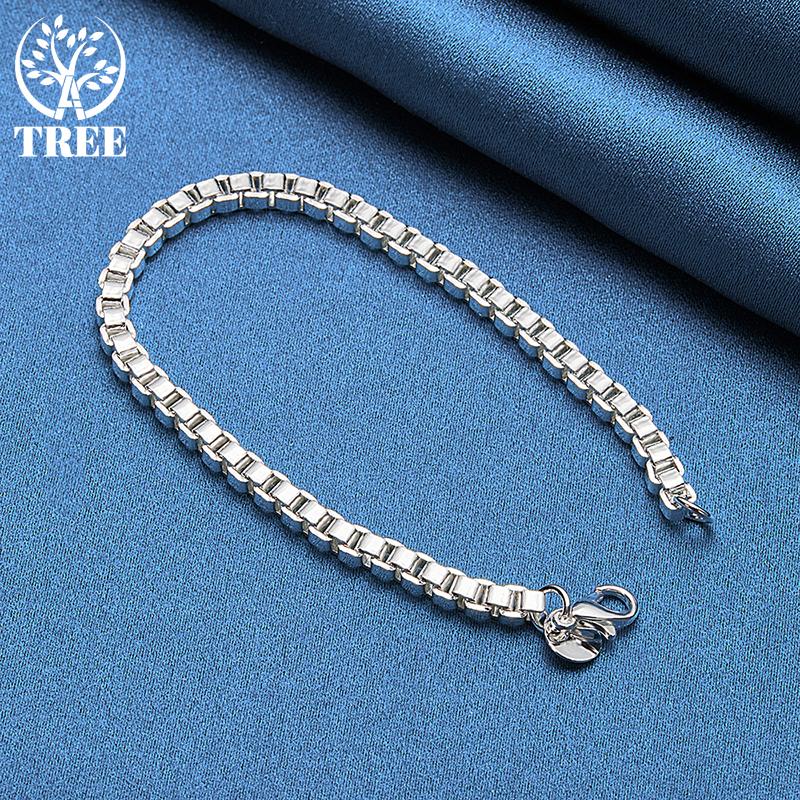 Ювелирные изделия-браслет-цепочка из стерлингового серебра 925 пробы диаметром 4 мм