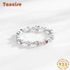Tancise Classic 925 Sterling Silver Zircon Ring Ladies Jewelry Wedding Promise Party Gift