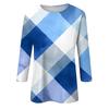 Women's Fashion Casual Round Neck Three-quarter Sleeve Gradient Print T-shirt Top
