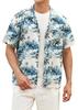 HISDERN Aloha Short Summer Beach Shirt for Floral and Japanese Blue and Ocean and Palm Tree Size 380F Shirt, Sleeve, Breathable, Quick-Drying,