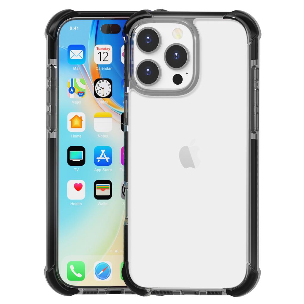 For iPhone 16 Pro Max Clear Mobile Phone Case Shockproof TPU+TPE+PC Phone Cover