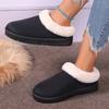 Женские зимние ботинки большого размера с круглым носком и толстой подошвой, повседневные короткие ботинки из толстого бархата, теплые, с ленивым носком, хлопковые туфли, однотонные, 36-42