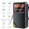 Mini Full Band Radio Auto Search FM AM SW Rechargeable Battery Operated Radio with HD Display Screen Pocket Radios Receiver