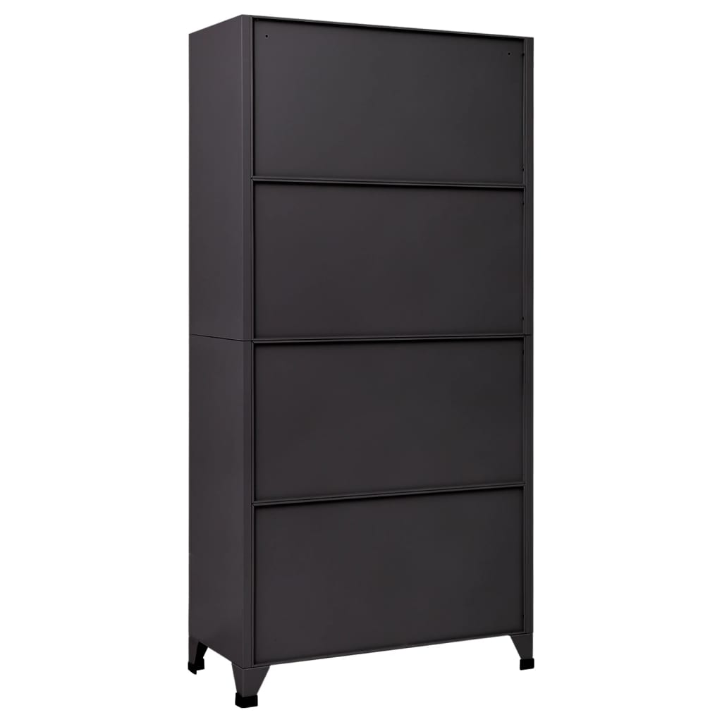 Locker Cabinet Anthracite and Red 90 x 45 x 180 cm Steel