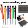 6-Piece Professional-Grade Mechanical Woodworking Marking Pencil Set with 100 Refills, for Deep Hole Marking and Drawing, Precision Writing Tool