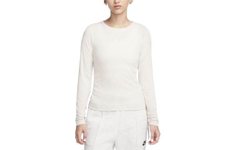 Nike T Shirts Women's White Crew Neck Moderate Straight Fit FB8718-104