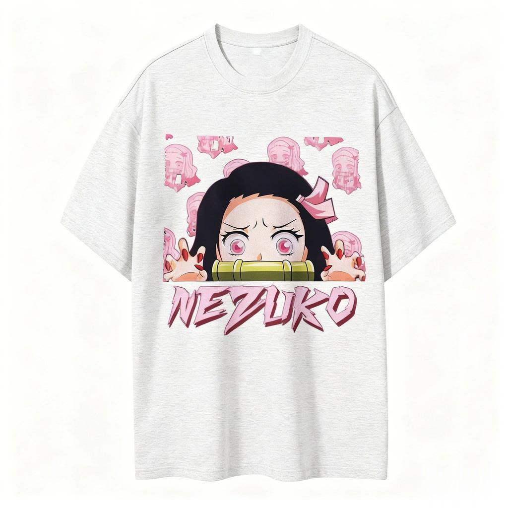 Demon Slayer Nezuko Anime T Shirt Unisex Women Cotton Short Sleeve Casual Tops 2026 Summer Graphic Tee Cute Cosplay Streetwear Y2k