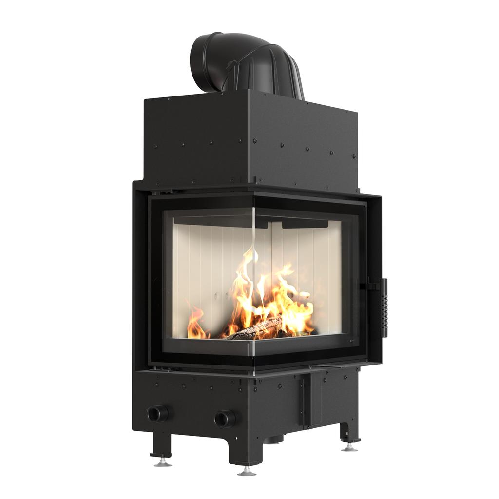 Steel Fireplace KRATKI FLOKI S Left 8 kW Ø 160