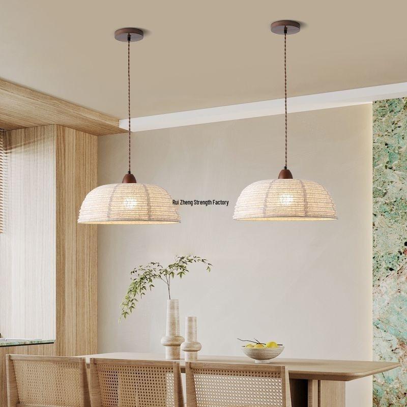 Wabi-sabi Style Solid Wood Pendant Light - Eye-Friendly Retro Light for Dining Rooms and Bars