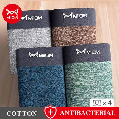 MiiOW 4 шт. антибактериальное мужское нижнее белье шорты-боксеры дышащие мужские трусы-боксеры разноцветные трусы нижнее белье L-3XL