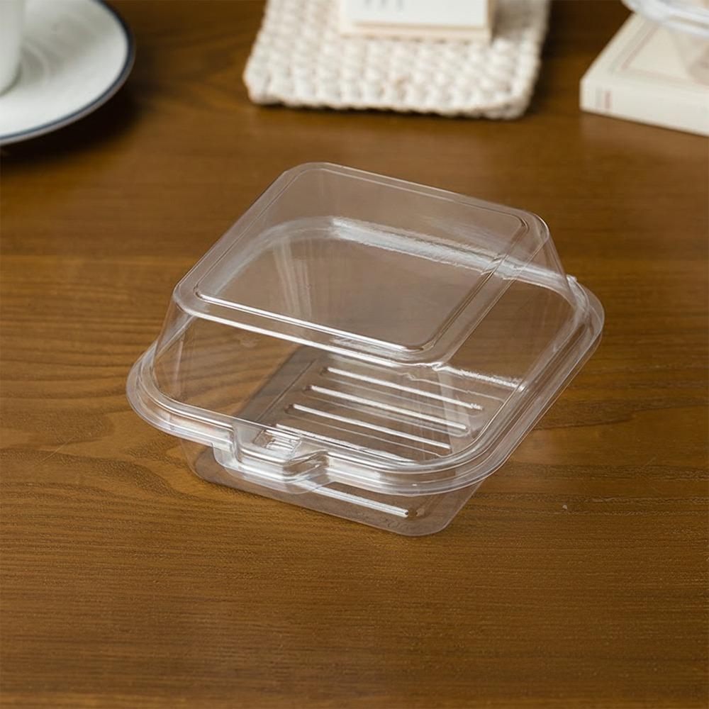 10pcs Simple Plastic Cake Takeout Box Transparent with Lids Cake Packing Box Disposable Dessert Boxes Tiramisu
